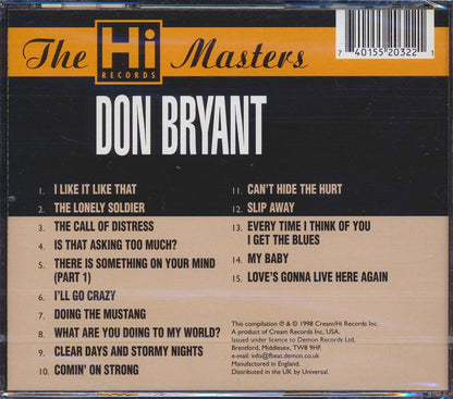 Don Bryant - The Hi Records Masters Music CD
