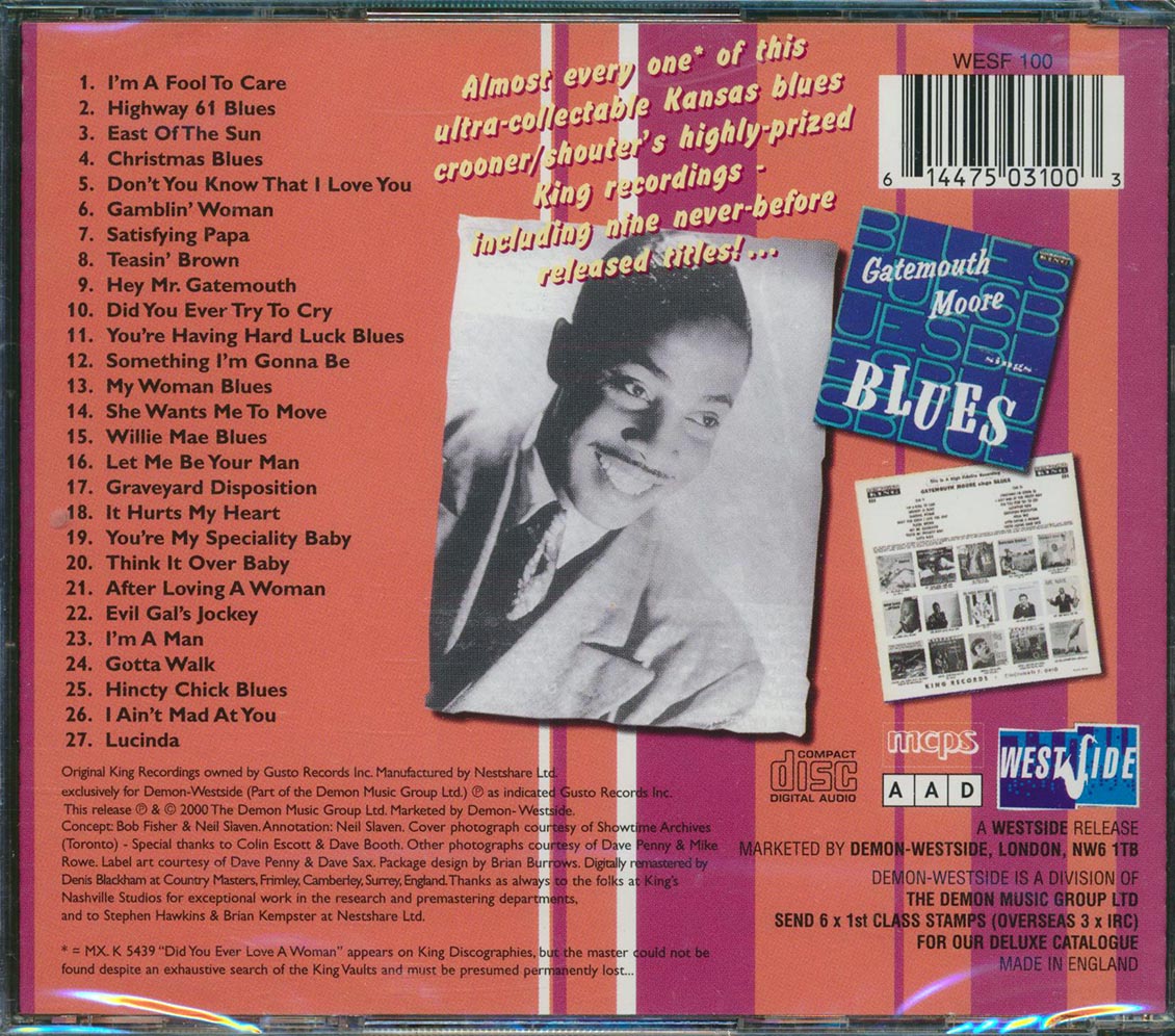 Gatemouth Moore - Hey Mr. Gatemouth: Complete King Recordings Music CD
