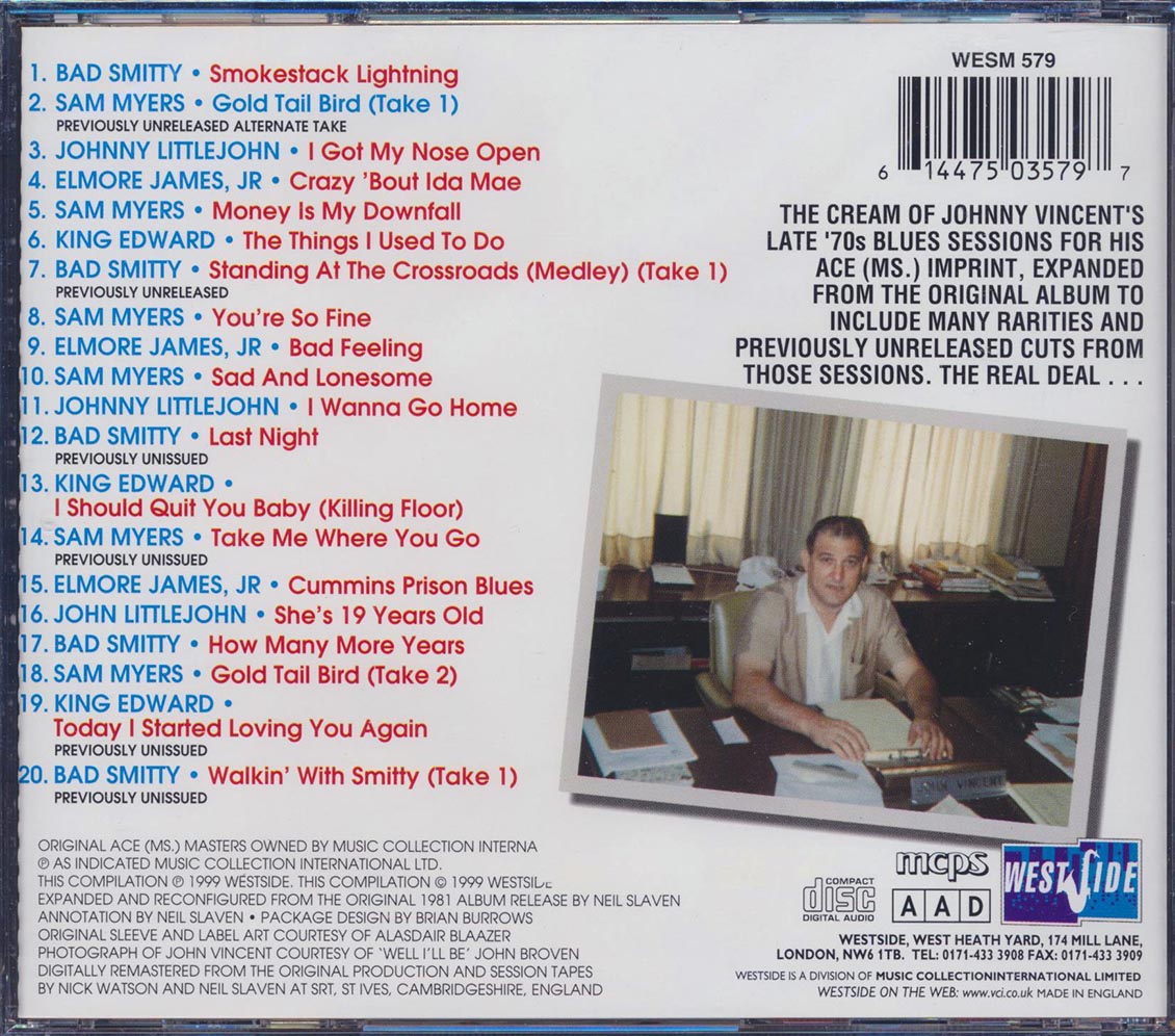 Elmore James, Bad Smitty, Sam Myers, Etc. - John Vincent Presents Genuine Mississippi Blues Plus: The Ace (Ms.) Blues Masters Volume 4 Music CD