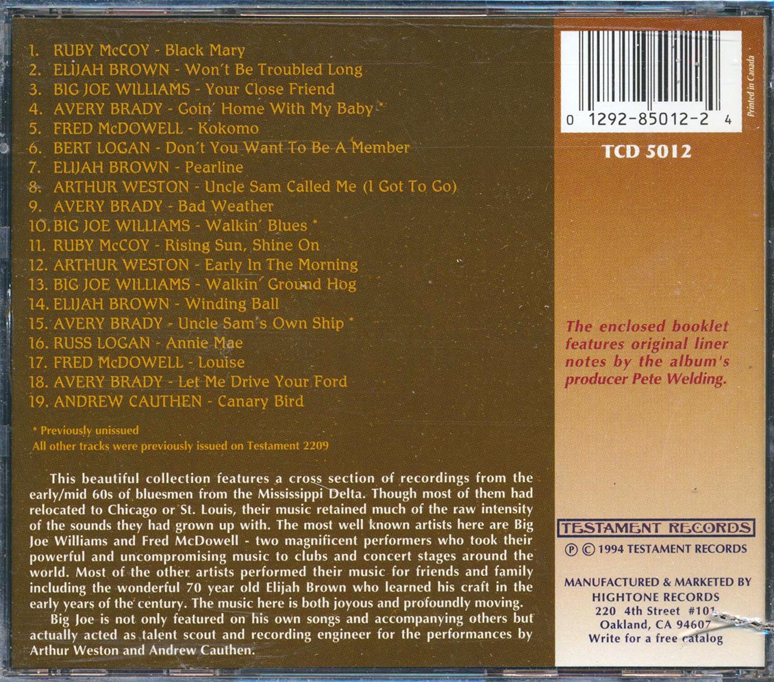 Fred McDowell, Big Joe Williams, Elijah Brown, Etc. - The Sound Of The Delta: Mississippi Delta Blues (marked/ltd stock) Music CD