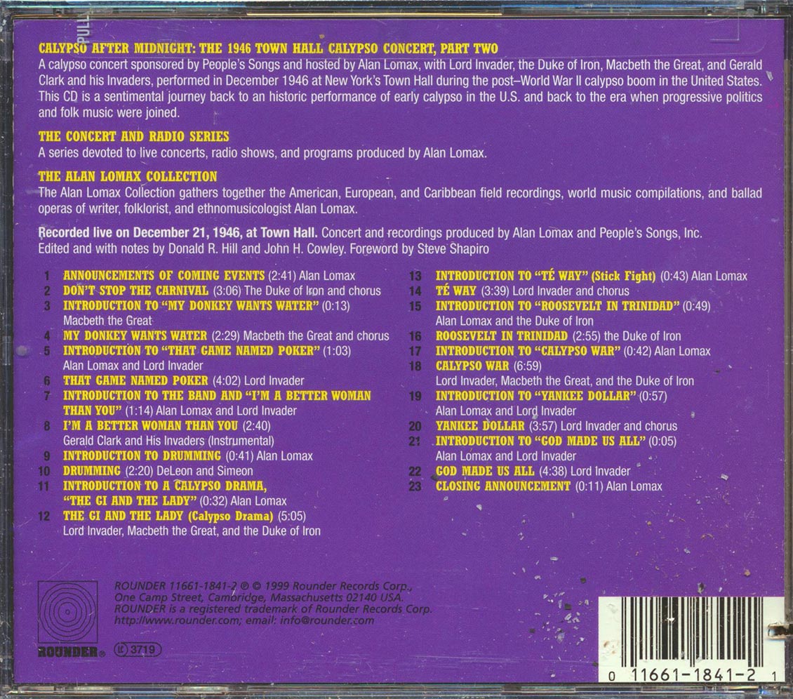 Lord Invader, Duke Of Iron, MacBeth The Great, Etc. - Calypso After Midnight (marked/ltd stock) Music CD