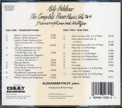 Mily Balakirev - The Complete Piano Music Volumes 3 & 4 (21 tracks) (2xCD) (incl. large booklet) Music CD