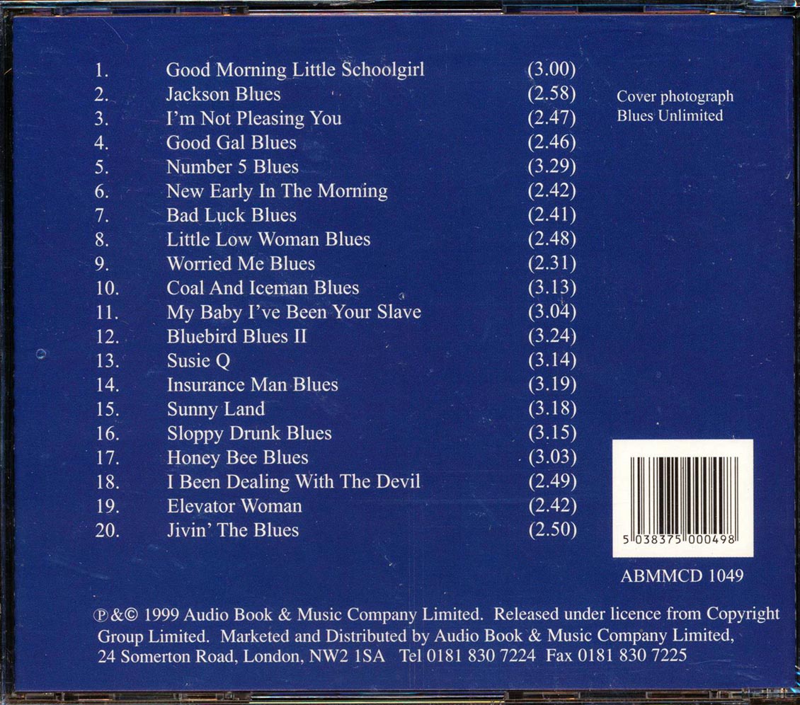 Sonny Boy Williamson Sloppy Drunk Blues Music CD
