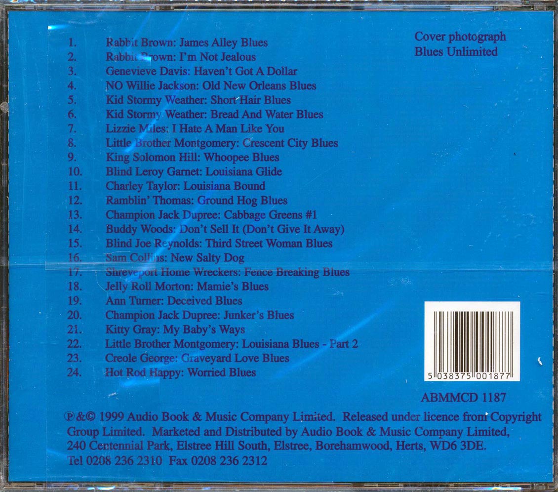 Jelly Roll Morton, Champion Jack Dupree, Rabbit Brown, Etc. - New Orleans Blues Music CD