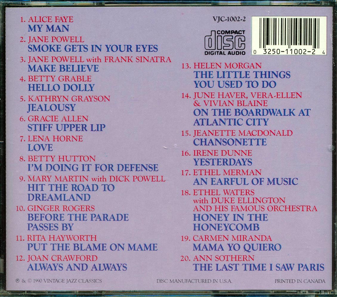 Betty Grable, Ethel Merman, Ginger Rogers, Lena Horne, Etc. - Those Sensational Swinging Sirens Of The Silver Screen Music CD