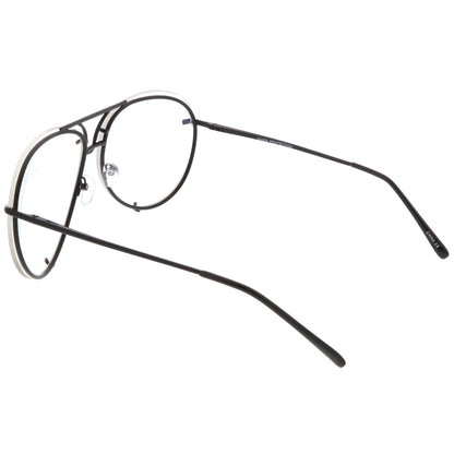Oversize Industrial Design Clear Flat Lens Aviator Glasses C155