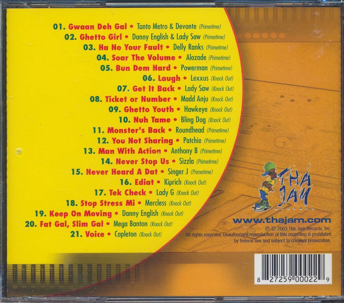 Various - Jam Riddim 1: Knockout & Primetime Rhythms (21 tracks) Music CD