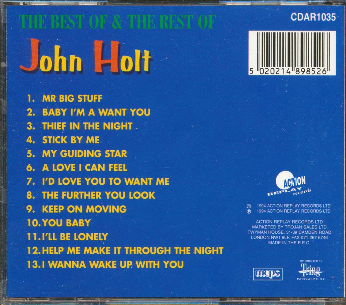 John Holt - The Best Of & The Rest Of John Holt Music CD