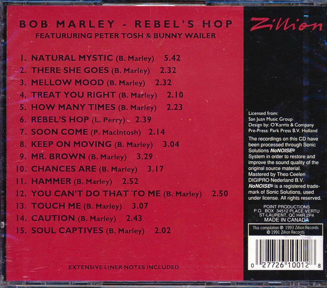 Bob Marley - Rebel's Hop Music CD