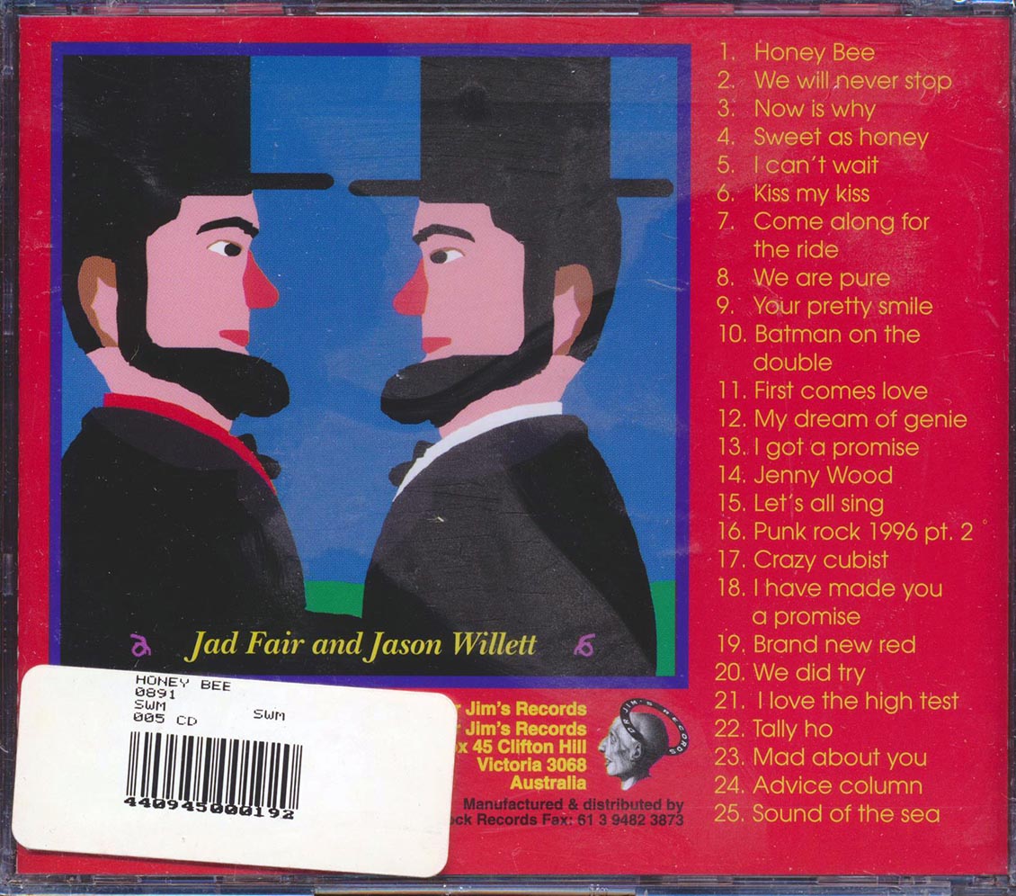 Jad Fair, Jason Willett - Honey Bee Music CD