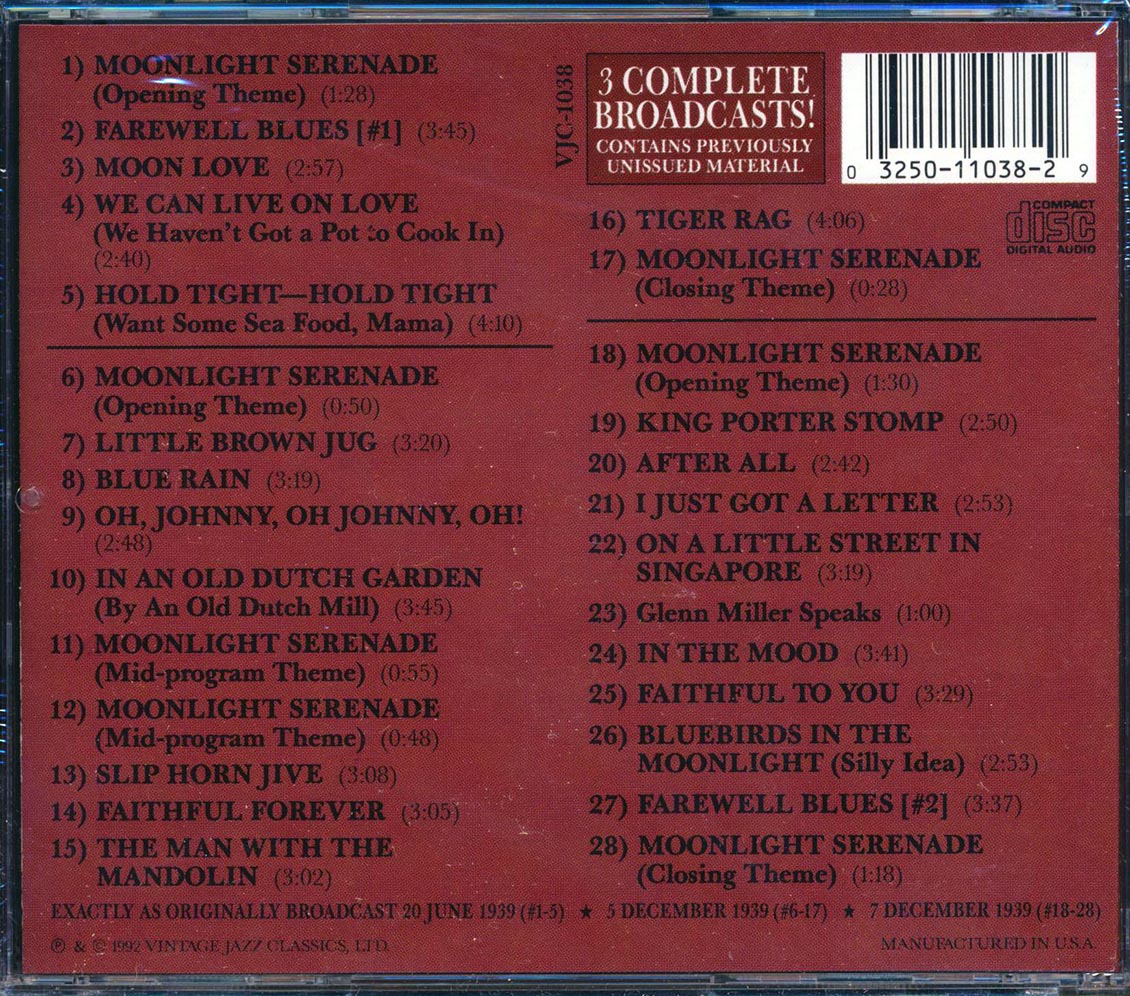 Glenn Miller & His Orchestra - Little Brown Jug: The Sustaining Remote Broadcasts Volume 3 Music CD