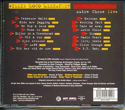 Willie Loco Alexander - Autre Chose: Live Bourges 1982 Music CD