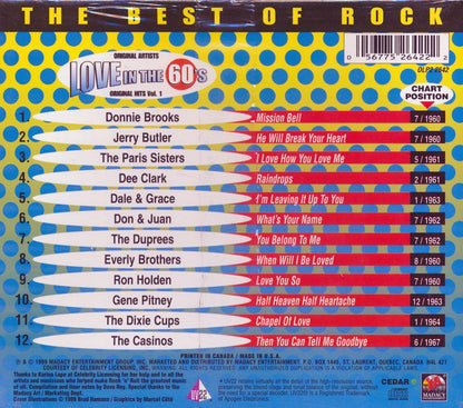 The Everly Brothers, Gene Pitney, Jerry Butler, Etc. - Love In The 60's: The Best Of Rock Music CD