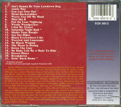 Big Joe Williams - Back To The Country (21 tracks) (marked/ltd stock) Music CD