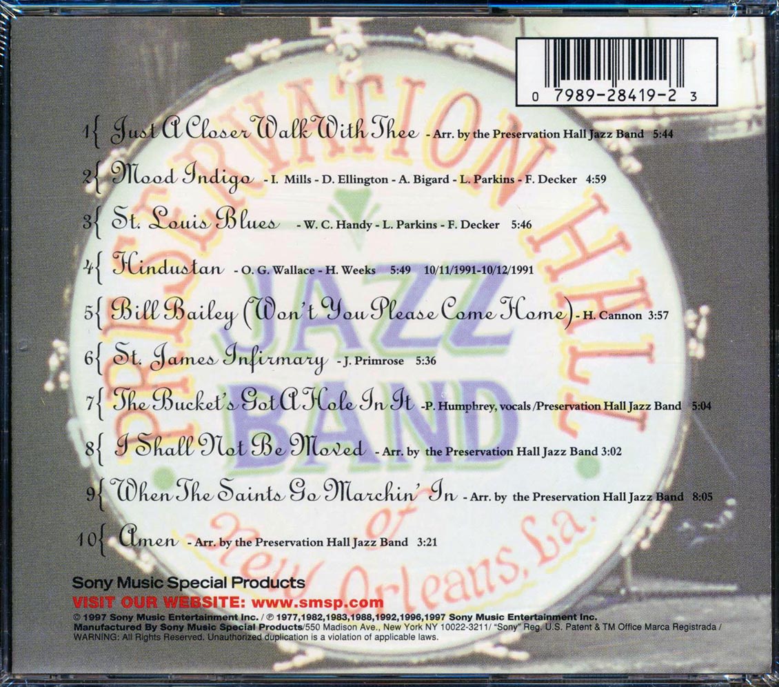 Preservation Hall Jazz Band - Marching Down Bourbon Street Music CD