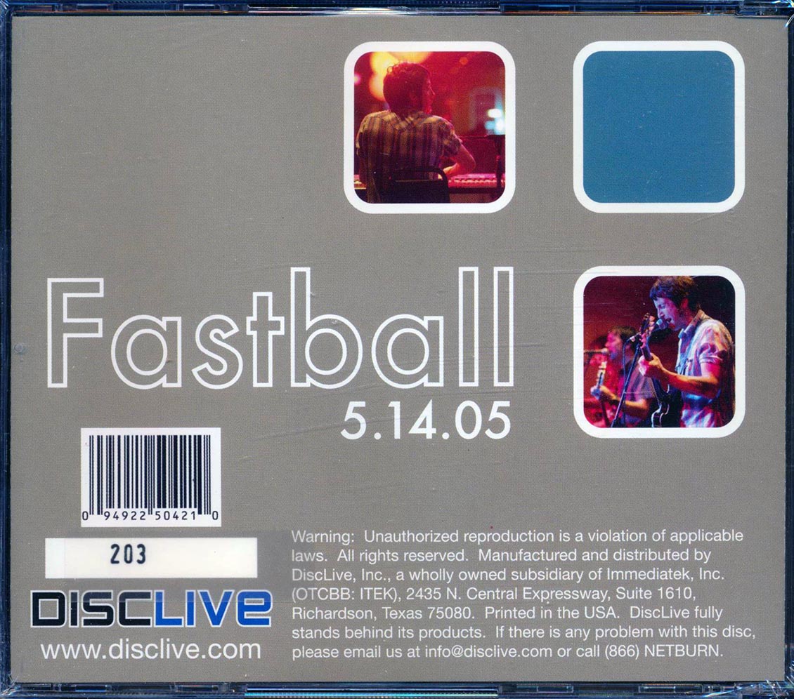 Fastball - Live In Addison, Texas 5-14-2005 (numbered ltd.ed.) (2xCD) Music CD