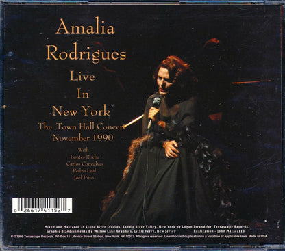 Amalia Rodrigues - Live At Town Hall Music CD