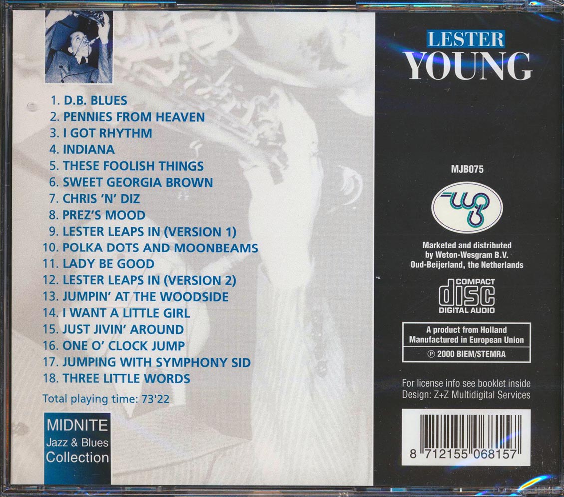 Lester Young - One O'Clock Jump Music CD