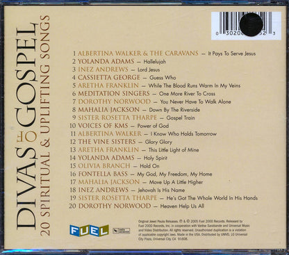 Aretha Franklin Mahalia Jackson Yolanda Adams Etc Divas Of Gospel 18 Spiritual & Uplifting Songs marked/ltd stock Music CD