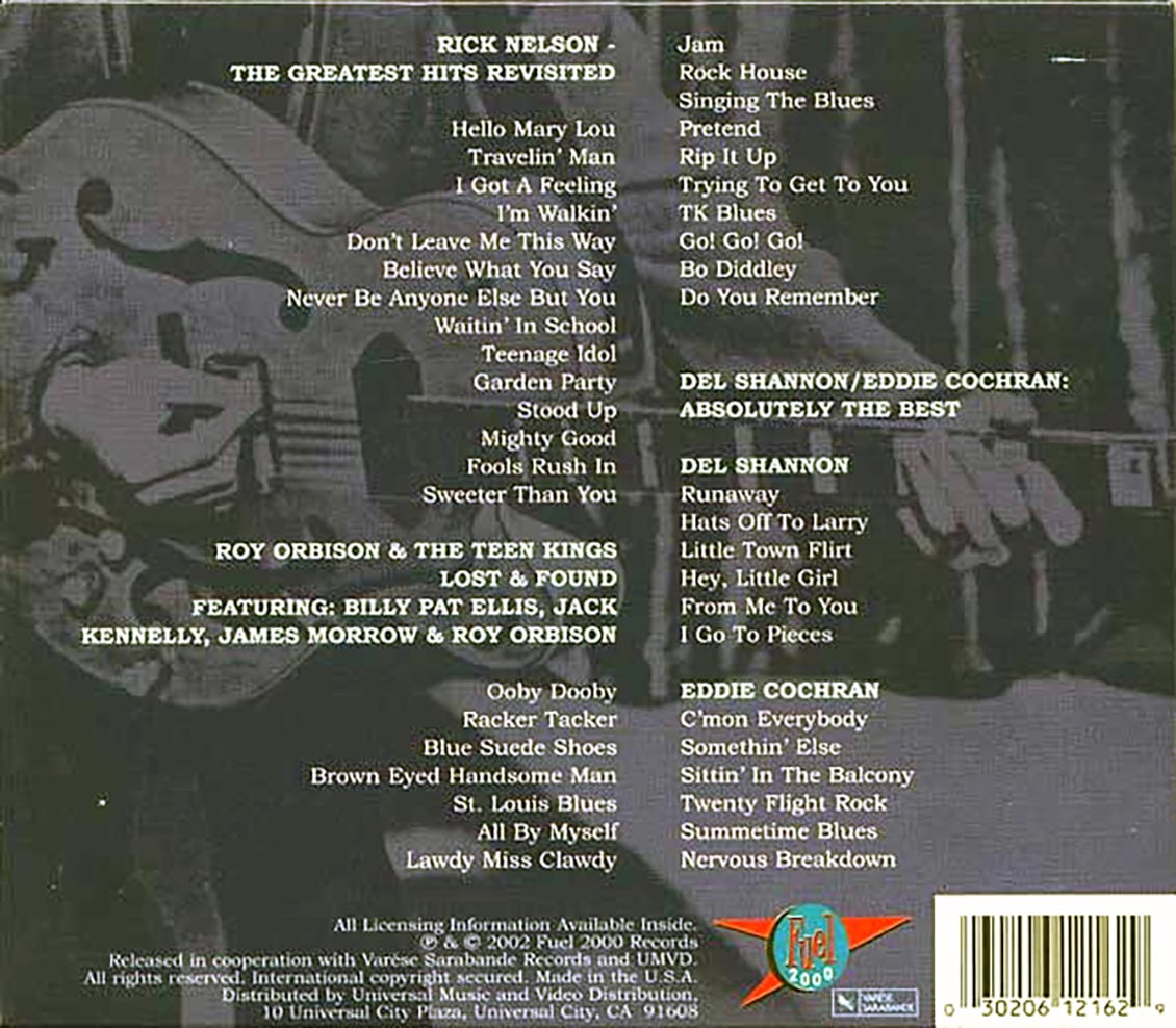 Rick Nelson Del Shannon Eddie Cochran Etc Rock N Roll Box 43 tracks 3xCD Music CD