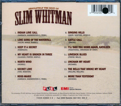 Slim Whitman Absolutely The Best Of Slim Whitman marked/ltd stock Music CD