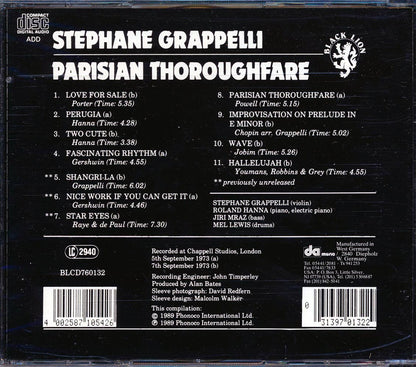 Stephane Grappelli - Parisian Thoroughfare Music CD