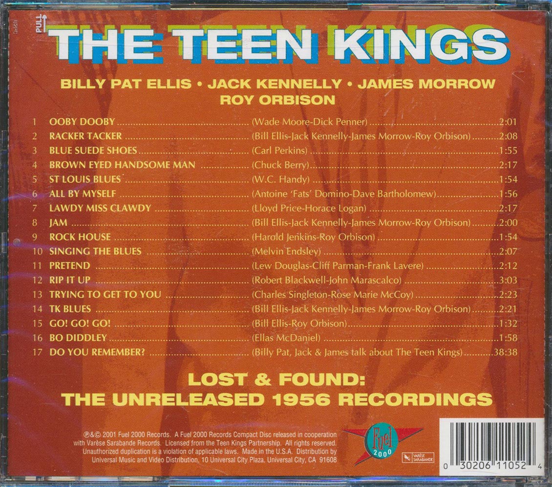 Billy Pat Ellis Jack Kennelly James Morrow Roy Orbison The Teen Kings Lost & Found The Unreleased 1956 Recordings marked/ltd stock remastered Music CD