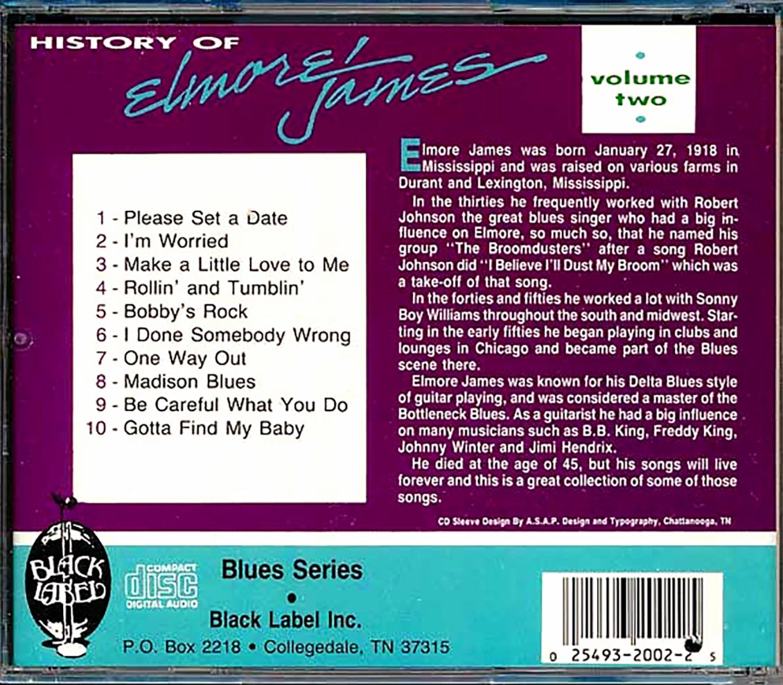 Elmore James - History Of Elmore James Volume 2 (marked/ltd stock) Music CD