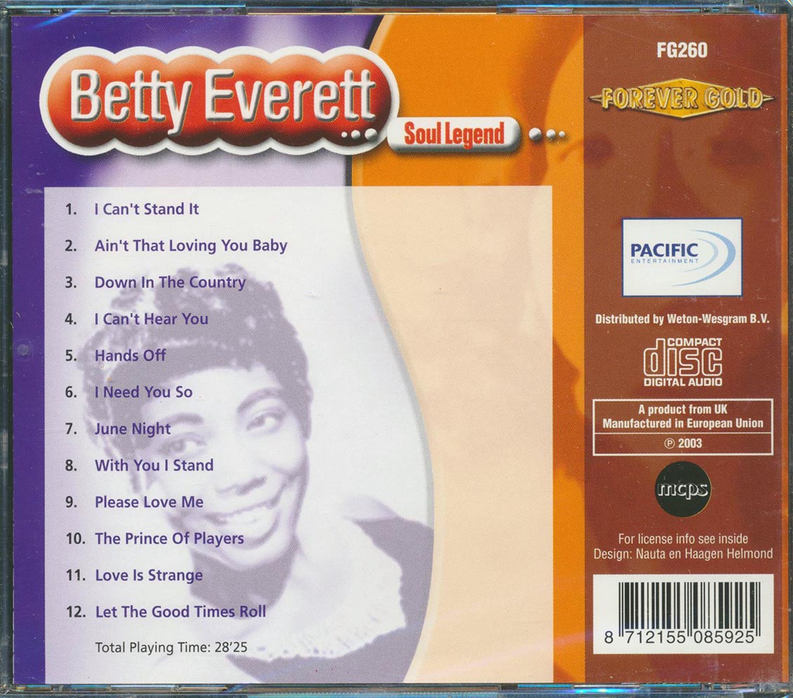 Betty Everett - Soul Legend Music CD