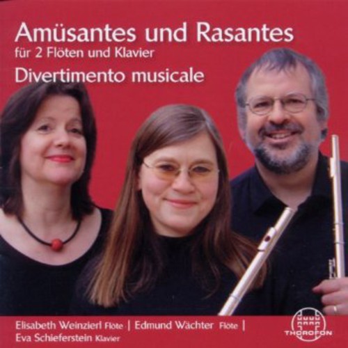 the album cover for Mozart / Divertimento Musicale - Amusantes & Rasantes for 2 Flute &Piano