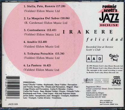 Irakere - Felicidad: Live At Ronnie Scott's Club (marked/ltd stock) Music CD