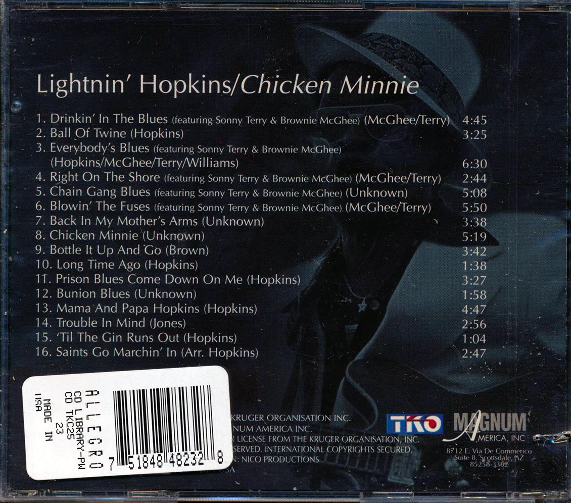 Lightnin' Hopkins - Chicken Minnie (marked/ltd stock) Music CD
