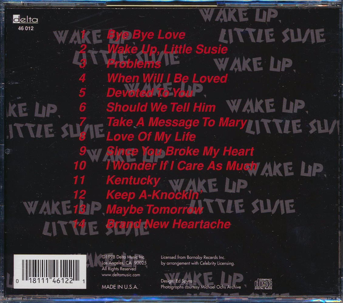 The Everly Brothers - Wake Up Little Susie Music CD