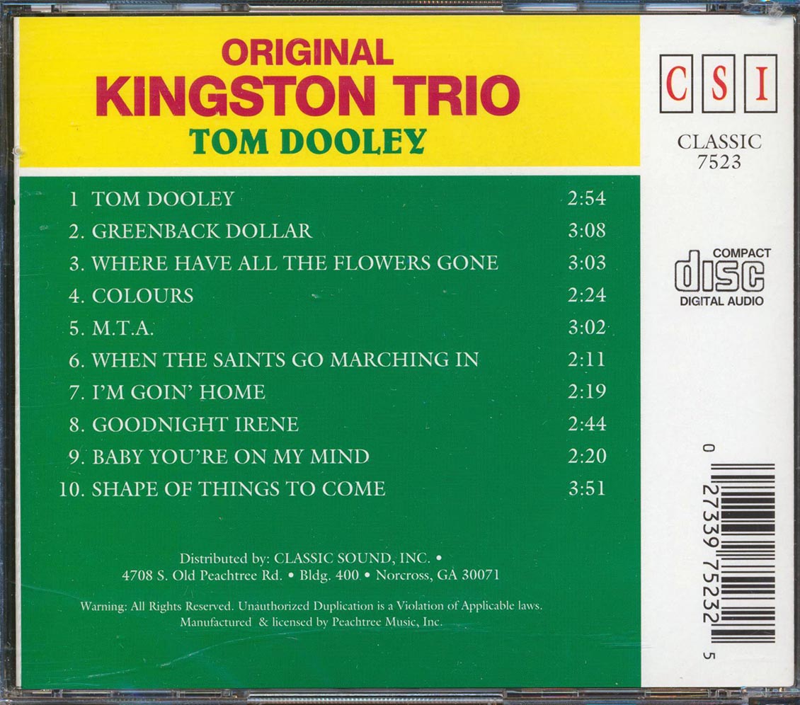 Kingston Trio - Greatest Hits Music CD