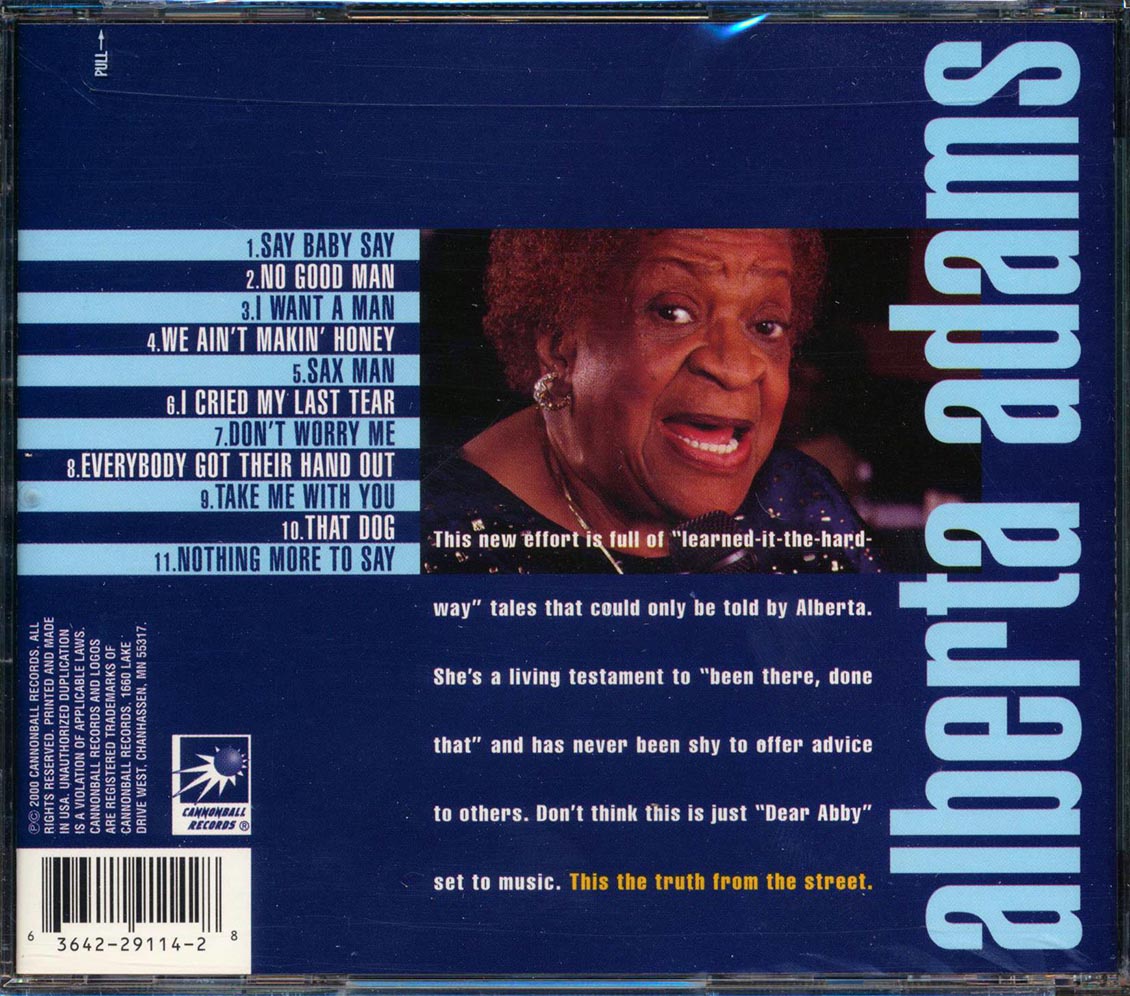 Alberta Adams - Say Baby Say Music CD