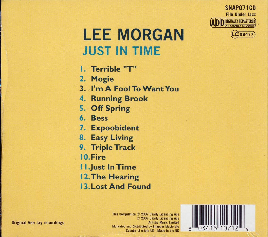 Lee Morgan - Just In Time Music CD