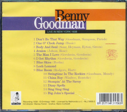 Benny Goodman - Live In New York 1938 Music CD