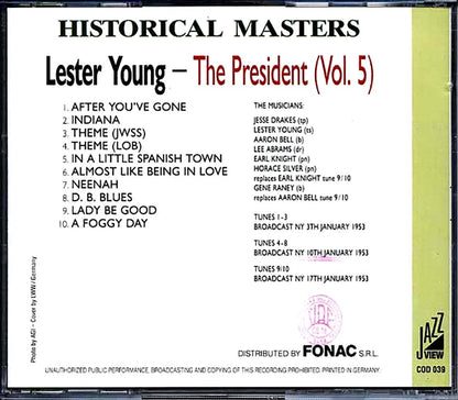 Lester Young - The President Volume 5 (numbered ltd.ed.) Music CD