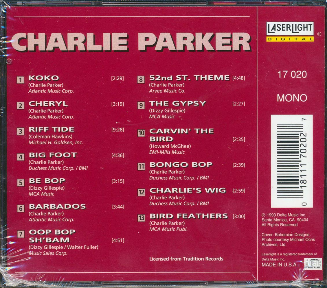 Charlie Parker - The Best Of The Bird Music CD