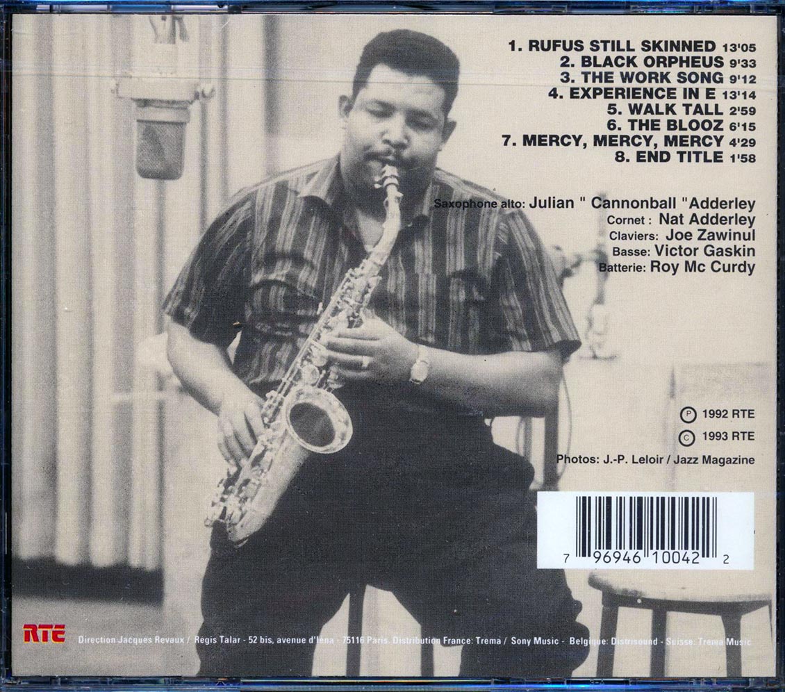Cannonball Adderley & His Quintet En Concert Avec Europe1 Salle Pleyel 27 Mars 1969 Music CD
