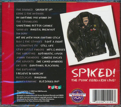 Sham 69 Johnny Thunders Iggy & The Stooges UK Subs Buzzcocks The Damned Etc Spiked! The Punk Rebellion Live Music CD
