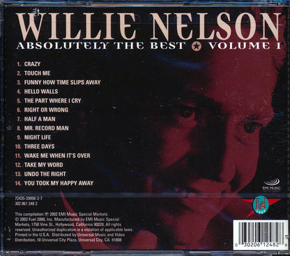 Willie Nelson Absolutely The Best Volume 1 Music CD