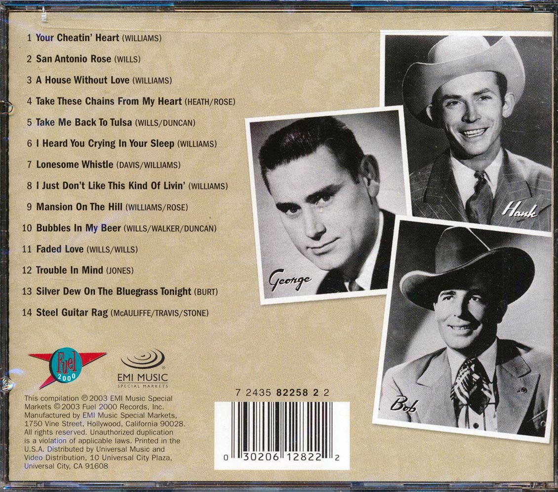 George Jones Hank Bob & Me The Songs Of Hank Williams Sr & Bob Wills Music CD