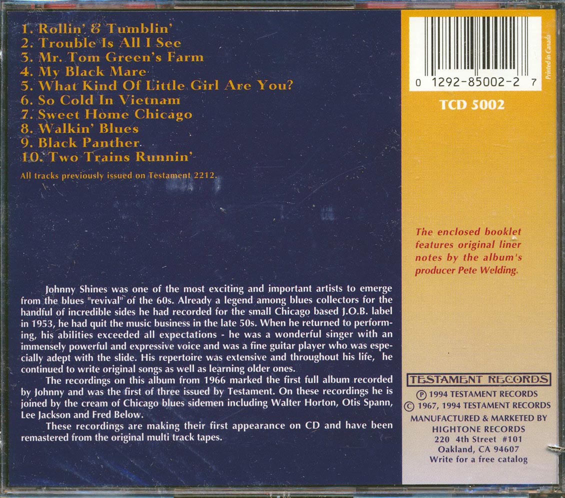 The Johnny Shines Band Masters Of Modern Blues marked/ltd stock Music CD