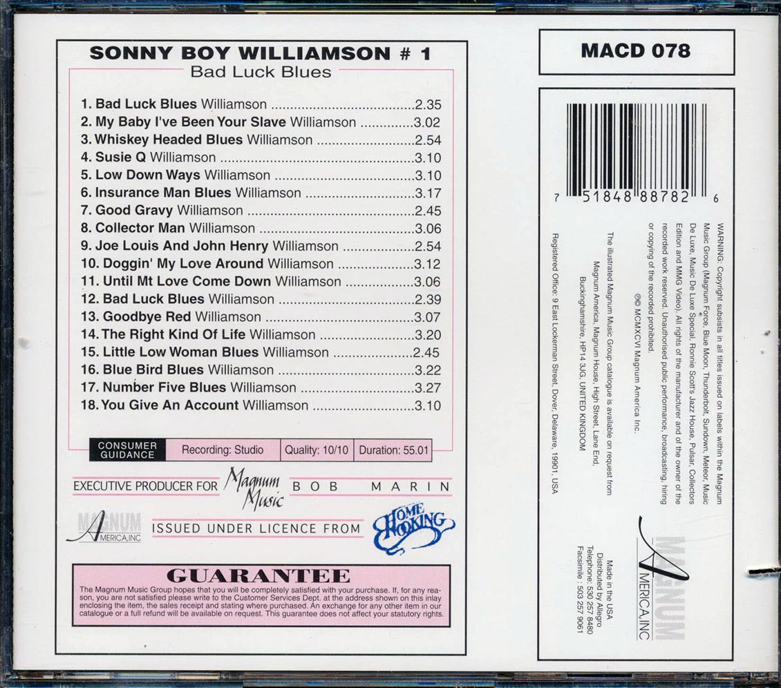 Sonny Boy Williamson - Original Sonny (marked/ltd stock) Music CD