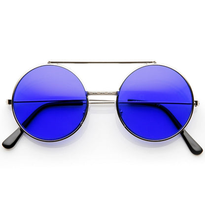 Steampunk Vintage Circle Round Flip Up Vintage Sunglasses 8793