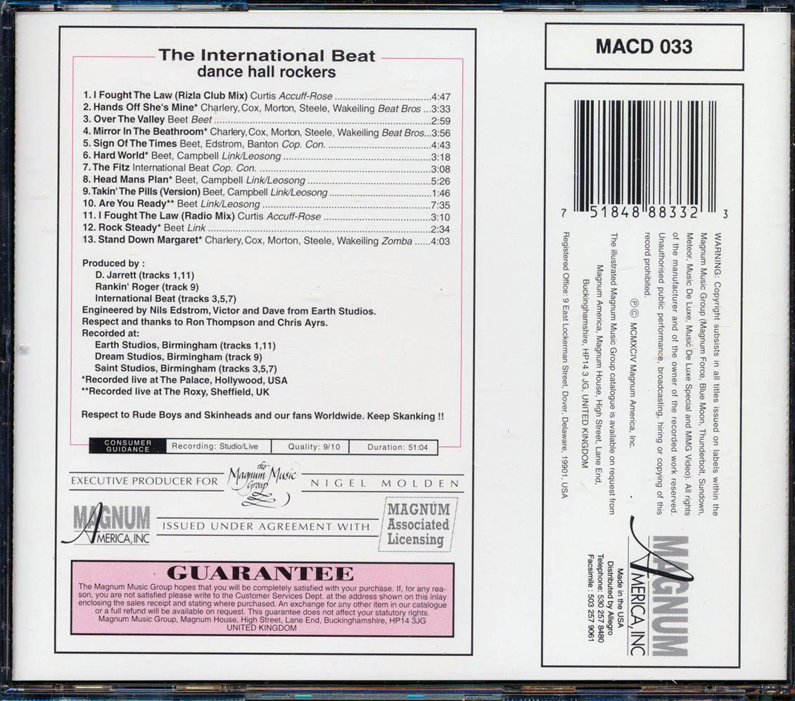 The International Beat - Dance Hall Rockers (marked/ltd stock) Music CD