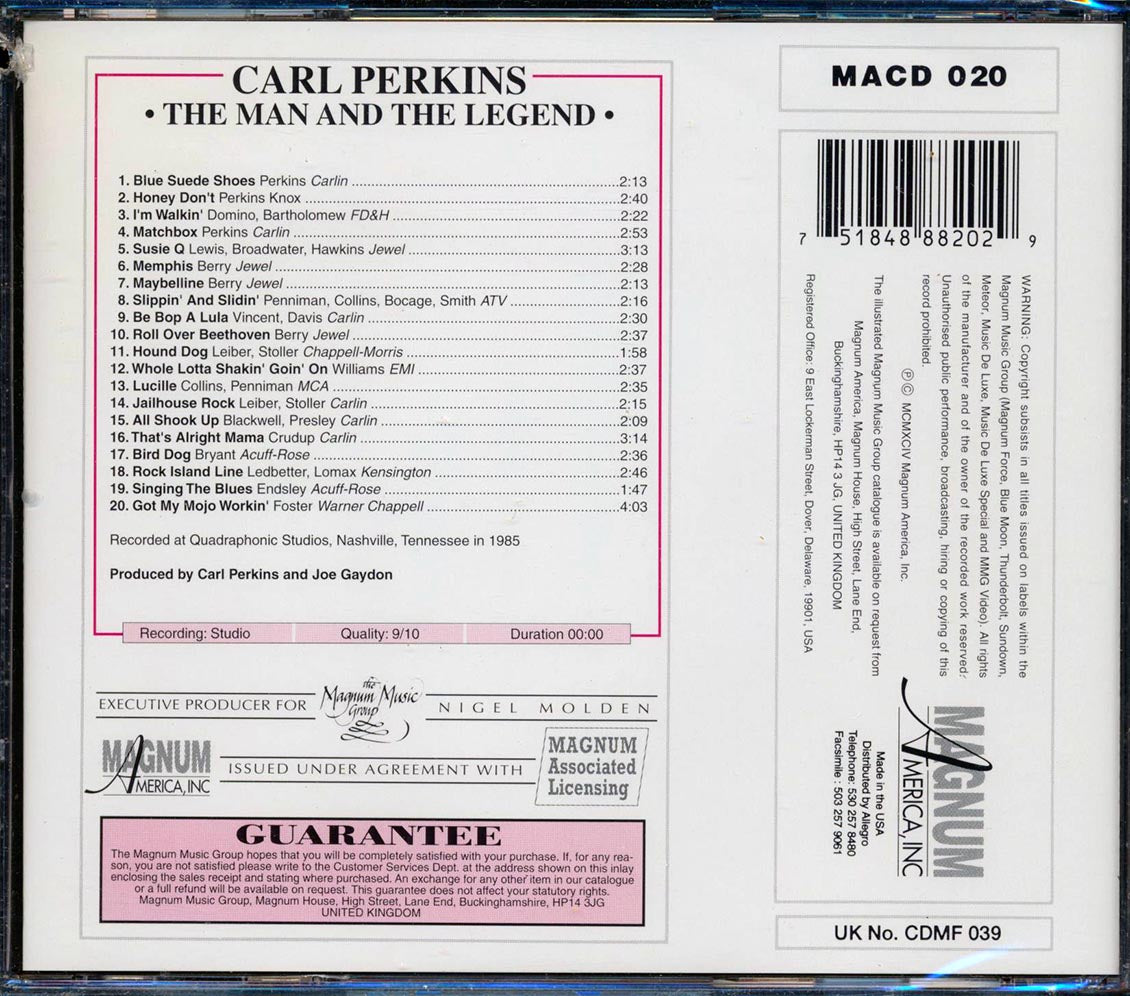 Carl Perkins - The Man And The Legend (marked/ltd stock) Music CD