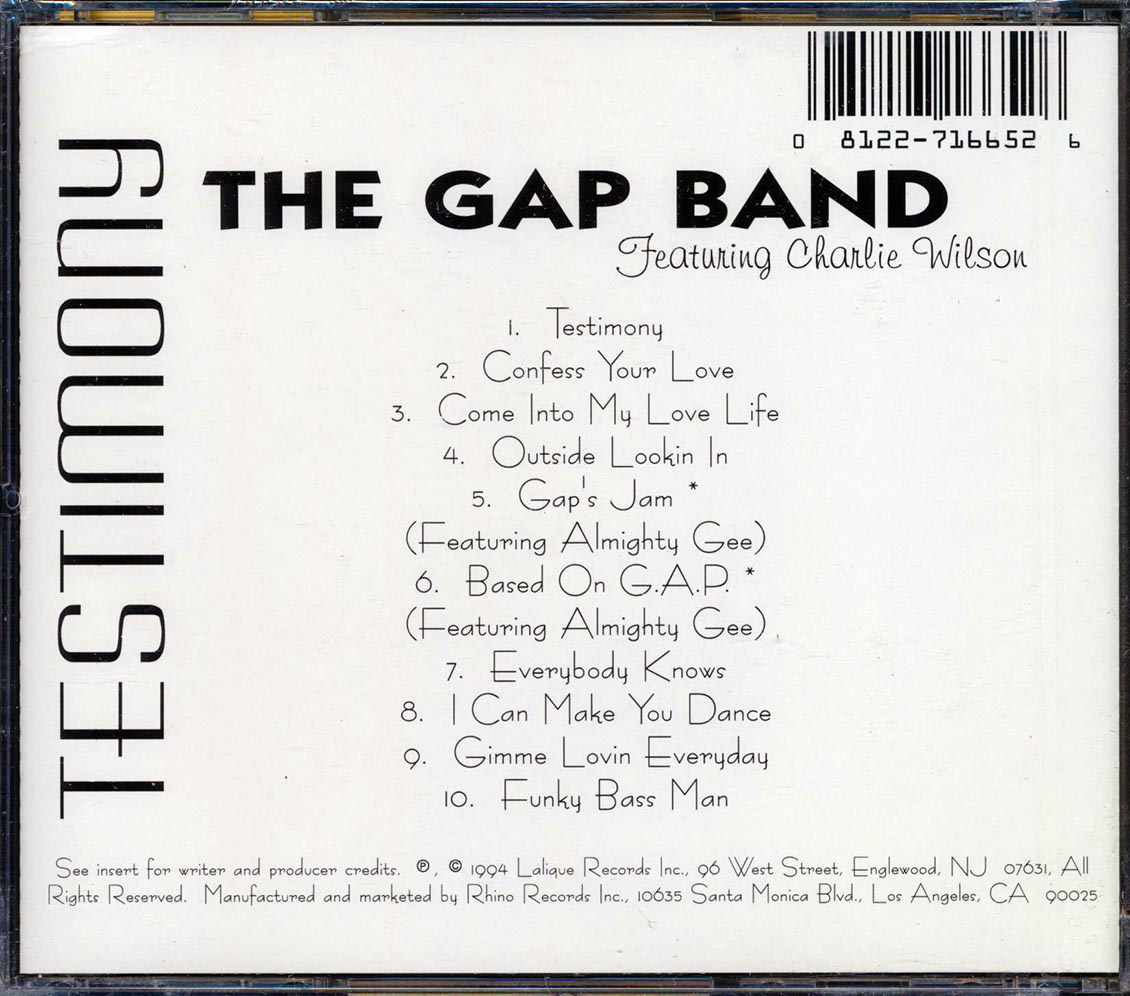 The Gap Band - Testimony (marked/ltd stock) Music CD