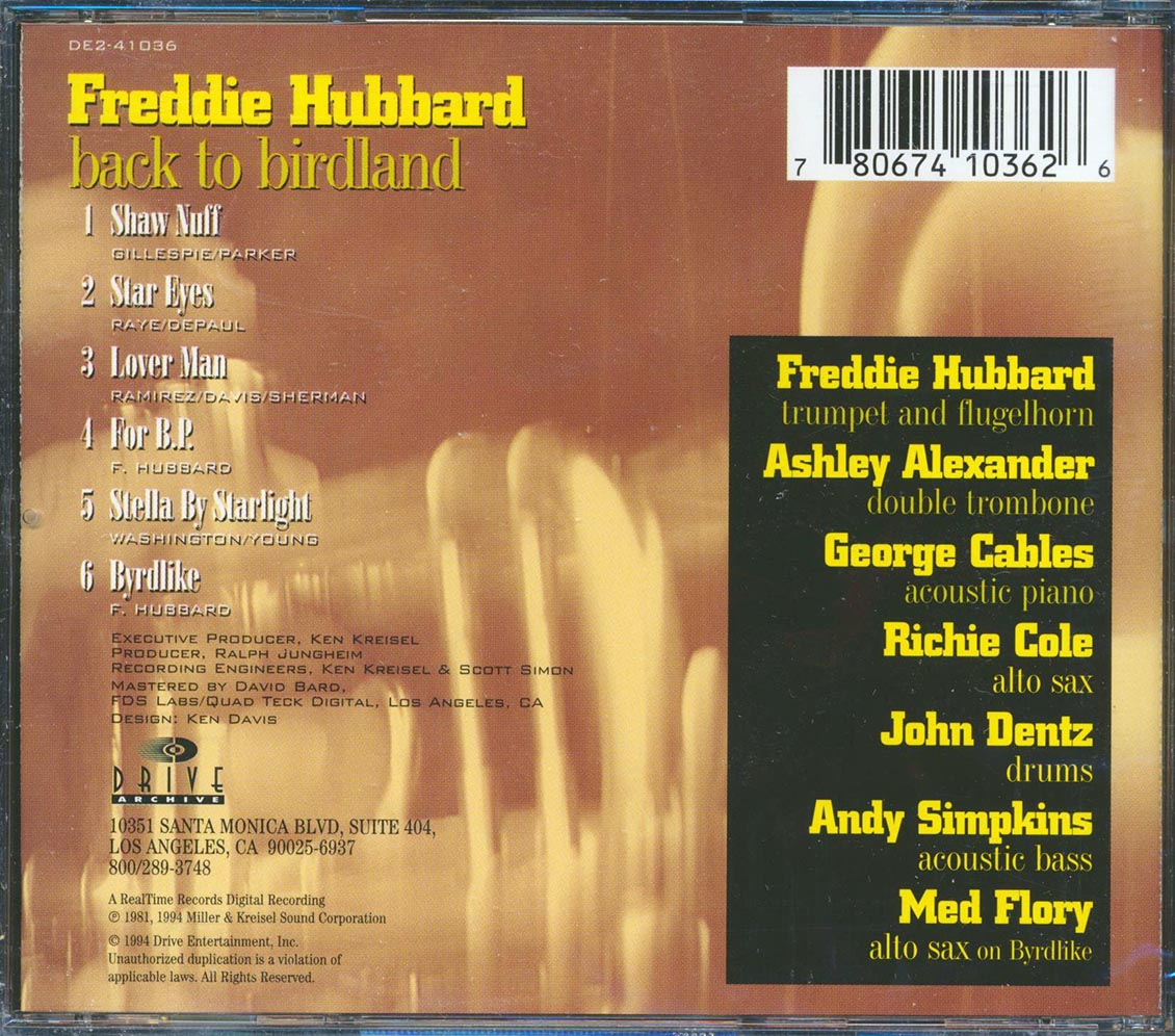 Freddie Hubbard - Back To Birdland Music CD